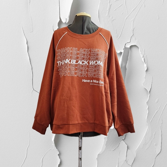Rust Orange Graphic Sweatshirt - Picture 1 of 6